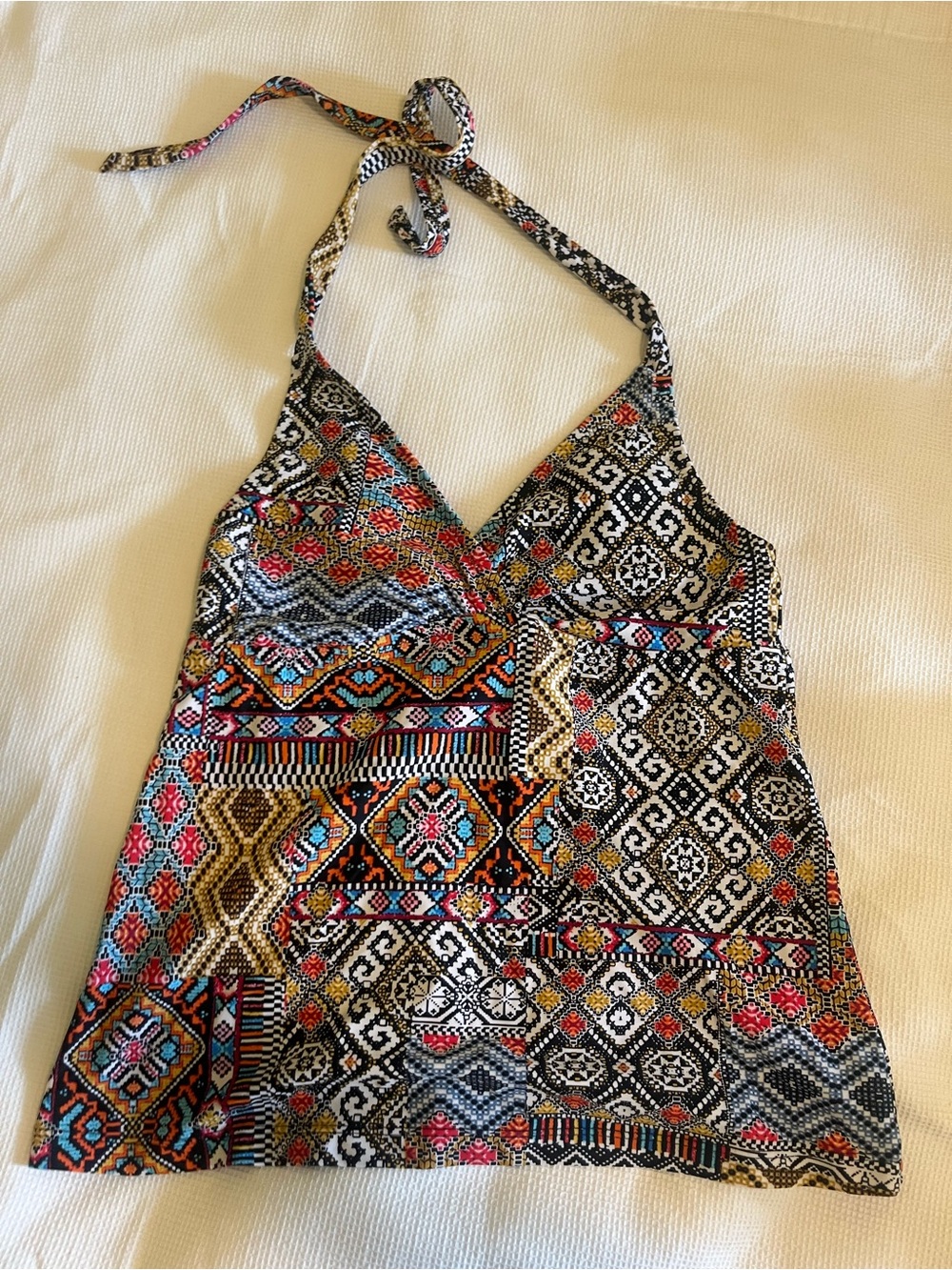 Mossimo Multicolor Geometric Print Bikini Tankini Top Smal